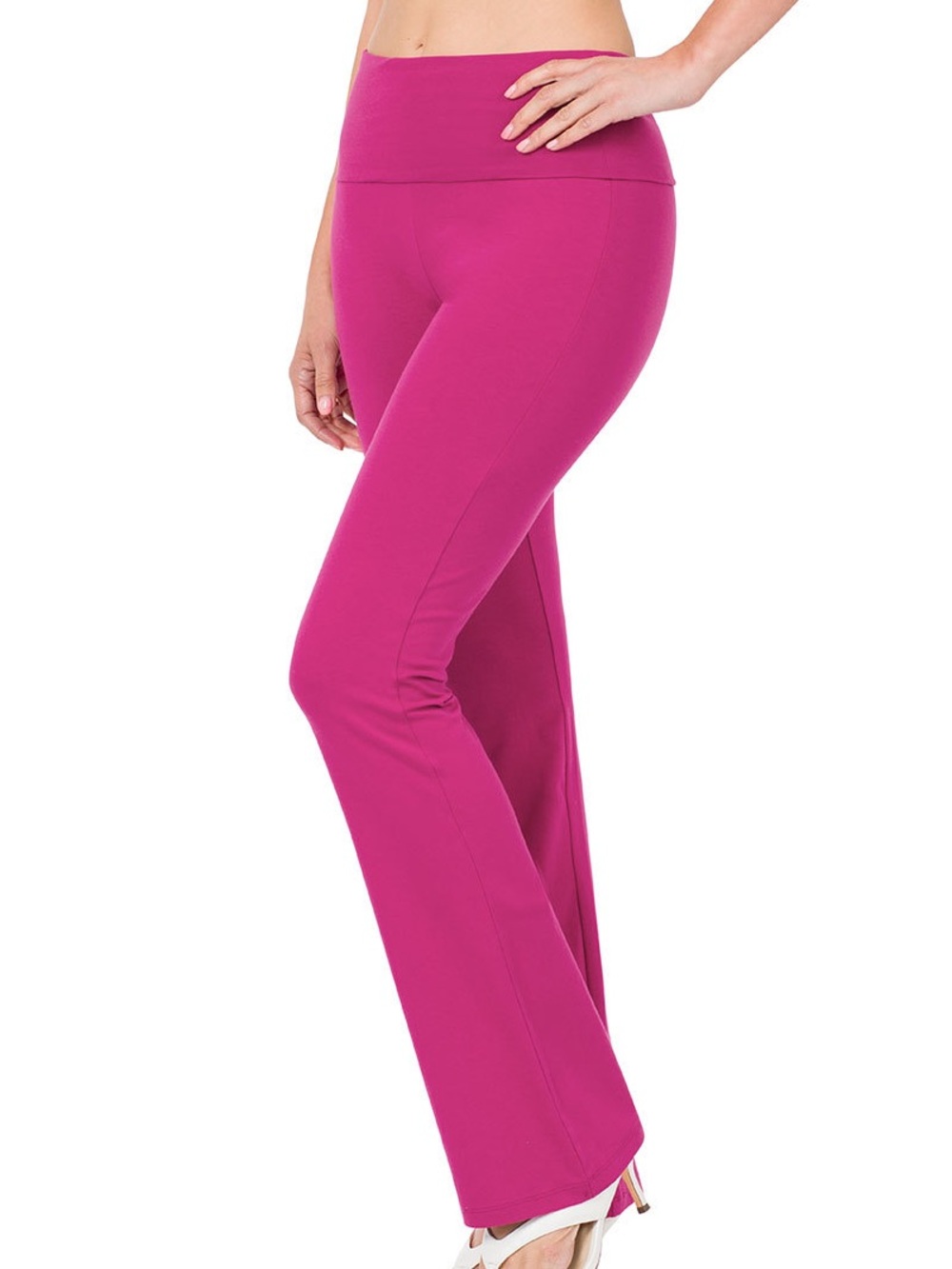 Zenana Outfitters Fuchsia Flare Leggings